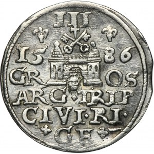 Stefan Batory, Trojak Riga 1586 - petite tête