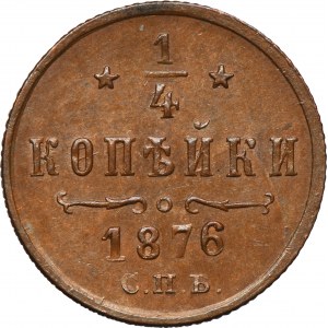 Rosja, Aleksander II, 1/4 Kopiejki Petersburg 1876 СПБ