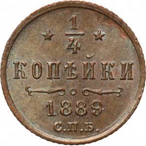 Rosja, Aleksander III, 1/4 Kopiejki Petersburg 1889 СПБ