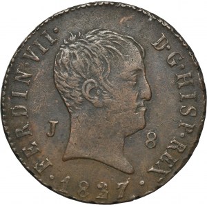 Hiszpania, Ferdynand VII, 8 Maravedis Jubia 1827 J