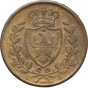 Italy, Kingdom of Sardinia, Charles Felix, 5 Centesimi Turin 1826 P