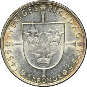 Sweden, Gustav V, 5 Kronor Stockholm 1935 G