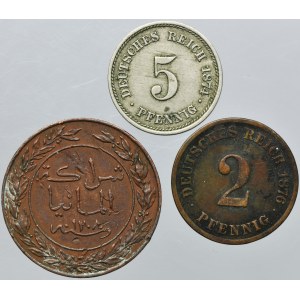 Set, Germany, Empire and German East Africa, Pfennige and 1 Pesa (3 pcs.)