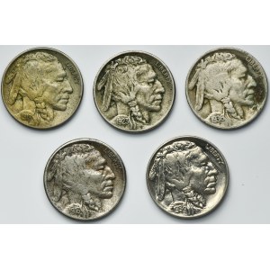 Set, USA, 5 Cents (5 pcs)