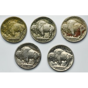 Set, USA, 5 Cents (5 pcs)