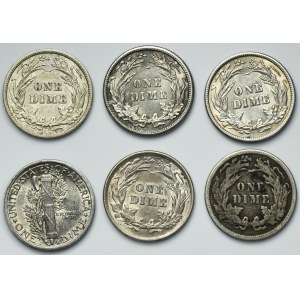 Set, USA, 1 Dime (6 pcs)