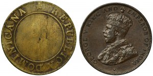 Sada, Mauricius a Dominikánská republika, 1/4 realu a 2 centy (2 kusy).