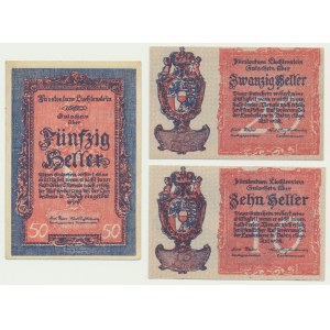 Liechtenstein, set 10-50 Heller 1920 (3 pcs.)