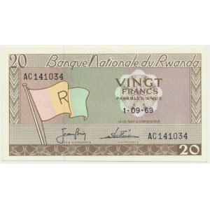 Rwanda, 20 Francs 1969