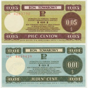 Pewex, zestaw 1-5 centów 1979 (2 szt.)