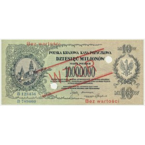 10 milionów marek 1923 - WZÓR - B 123456/789000 -