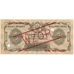 5 millions de marks 1923 - MODÈLE - A1234500/A678900 -.