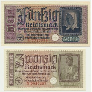 Niemcy, zestaw 20-50 marek (1939-44)(2 szt.)