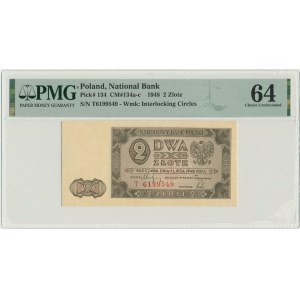 2 złote 1948 - T - PMG 64
