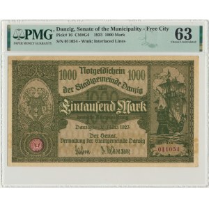 Danzig, 1.000 Mark 1923 - PMG 63