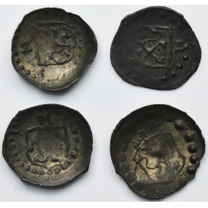 Ensemble, Allemands, Schüsselpfennig du 16e siècle (4 pièces).