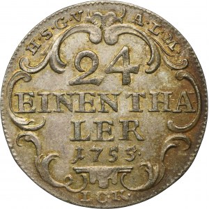 Niemcy, Księstwo Saksonia-Gotha-Altenburg, Fryderyk III, 1/24 Talara 1755 LCK - ex. Dr. Max Blaschegg