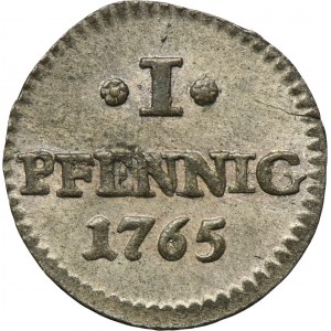 Nemecko, Saské kurfirstvo, Fridrich August III, 1 Fenig Dresden 1765 C - ex. Dr. Max Blaschegg