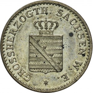 Niemcy, Wielkie Księstwo Saksonia-Weimar-Eisenach, Karol Aleksander, 1 Silber groschen Berlin 1858 A - ex. Dr. Max Blaschegg