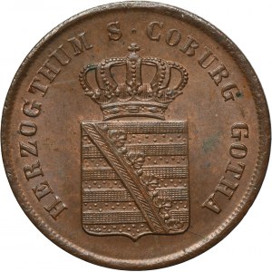 Niemcy, Księstwo Saksonia-Coburg i Gotha, Ernest I, 2 Fenigi Gotha 1834 - RZADKIE, ex. Dr. Max Blaschegg