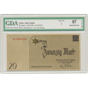 20 Mark 1940 - num.1 ohne Wasserzeichen - GDA 67 EPQ