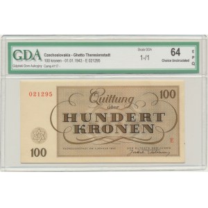 Czechoslovakia (Theresienstadt Ghetto), 100 Kronen 1943 - GDA 64 EPQ