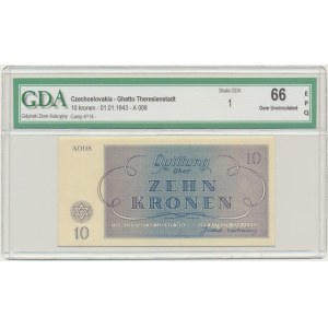 Czechoslovakia (Theresienstadt Ghetto), 10 Kronen 1943 - GDA 66 EPQ