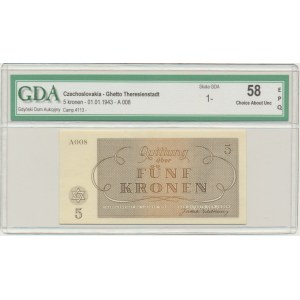 Czechoslovakia (Theresienstadt Ghetto), 5 Kronen 1943 - GDA 58 EPQ