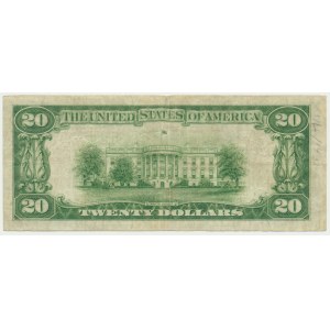 USA, Green Seal, New York, 20 Dollars 1934 - B - Julian & Morgenthau -