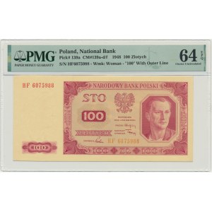 100 zlotých 1948 - HF - PMG 64 EPQ - pruhovaný papier
