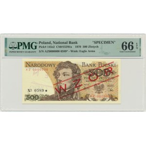 500 złotych 1979 - WZÓR - AZ 0000000 - No.0589 - PMG 66 EPQ