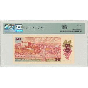 Slowakei, 50 Kronen 1987 - mit Briefmarke - PMG 66 EPQ