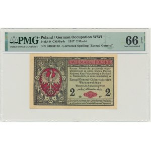 2 marks 1916 - General - B - PMG 66 EPQ.