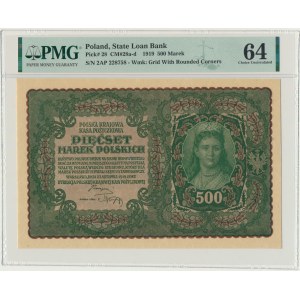 500 marek 1919 - II Serja AP - PMG 64