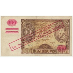 100 gold 1934 - Ser. BE. - non-original occupation reprint -.