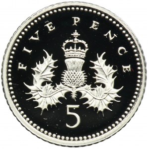 Great Britain, Elizabeth II, 5 Pence 1990 - PIEDFORT