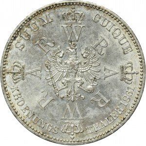 Allemagne, Royaume de Prusse, Guillaume Ier, Couronnement thaler Berlin 1861 - ex. Max Blaschegg