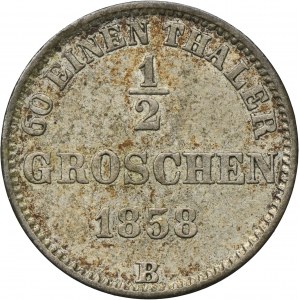 Germany, Grand Duchy of Oldenburg, Peter II, 1/2 Groschen Hannover 1858 B - ex. Dr. Max Blaschegg