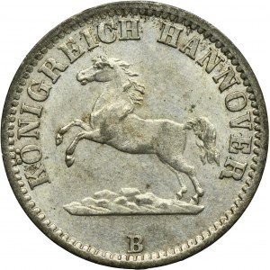 Nemecko, Hannoverské kráľovstvo, Juraj V., 1/2 penny Hannover 1858 B - ex. Dr. Max Blaschegg
