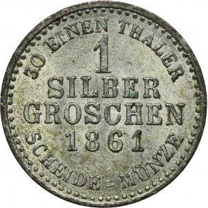 Germany, Electorate of Hessen, Friedrich Wilhelm I, 1 Silber groschen Kassel 1861 - ex. Dr. Max Blaschegg