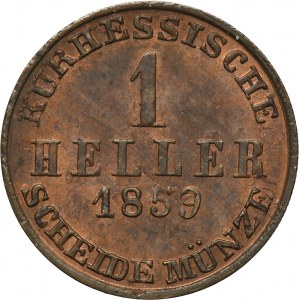 Germany, Electorate of Hessen, Friedrich Wilhelm I, 1 Heller Kassel 1859 - ex. Dr. Max Blaschegg