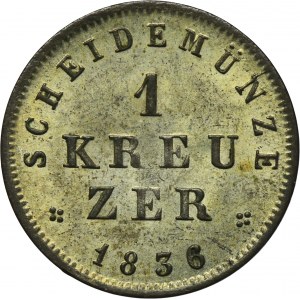 Germany, Grand Duchy of Hessen-Darmstadt, Ludwig II, 1 Kreuzer Darmstadt 1836 - ex. Dr. Max Blaschegg