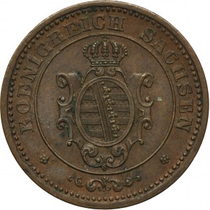 Allemagne, Royaume de Saxe, Jan V, 2 Fenigi Dresden 1866 B - ex. Max Blaschegg