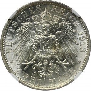 Germany, Prussia Kingdom, Wilhelm II, 2 Mark Berlin 1913