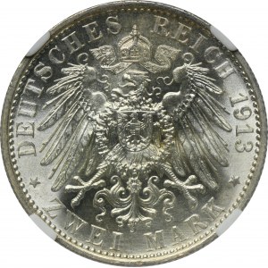 Německo, Pruské království, Wilhelm II, 2 marky Berlín 1913