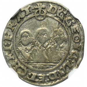 Śląsk, Księstwo Legnicko-Brzesko-Wołowskie, Jerzy III Brzeski, Ludwik IV Legnicki i Chrystian Wołowski, 1 Krajcar Brzeg 1651 - BARDZO RZADKI - NGC VF35