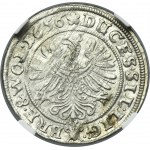 Schlesien, Herzogtum Legnicko-Brzesko-Wołowskie, Jerzy III Brzeski, Ludwik IV Legnicki und Chrystian Wołowski, 3 Krajcary Brzeg 1656 - NGC MS61