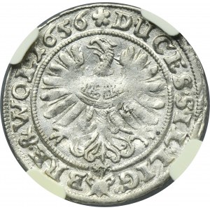Silesia, Duchy of Liegnitz-Brieg-Wohlau, Georg III, Ludwig IV, Christian, 3 Kreuzer Brieg 1656 - NGC AU55