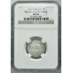 Silesia, Duchy of Liegnitz-Brieg-Wohlau, Georg III, Ludwig IV, Christian, 3 Kreuzer Brieg 1656 - NGC AU55