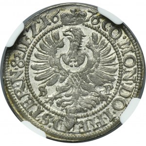 Śląsk, Księstwo Oleśnickie, Sylwiusz Fryderyk, 3 Krajcary Oleśnica 1676 SP - NGC MS64